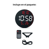 Horloge Digitale LED Ronde JH2560 avec Alarme et Température