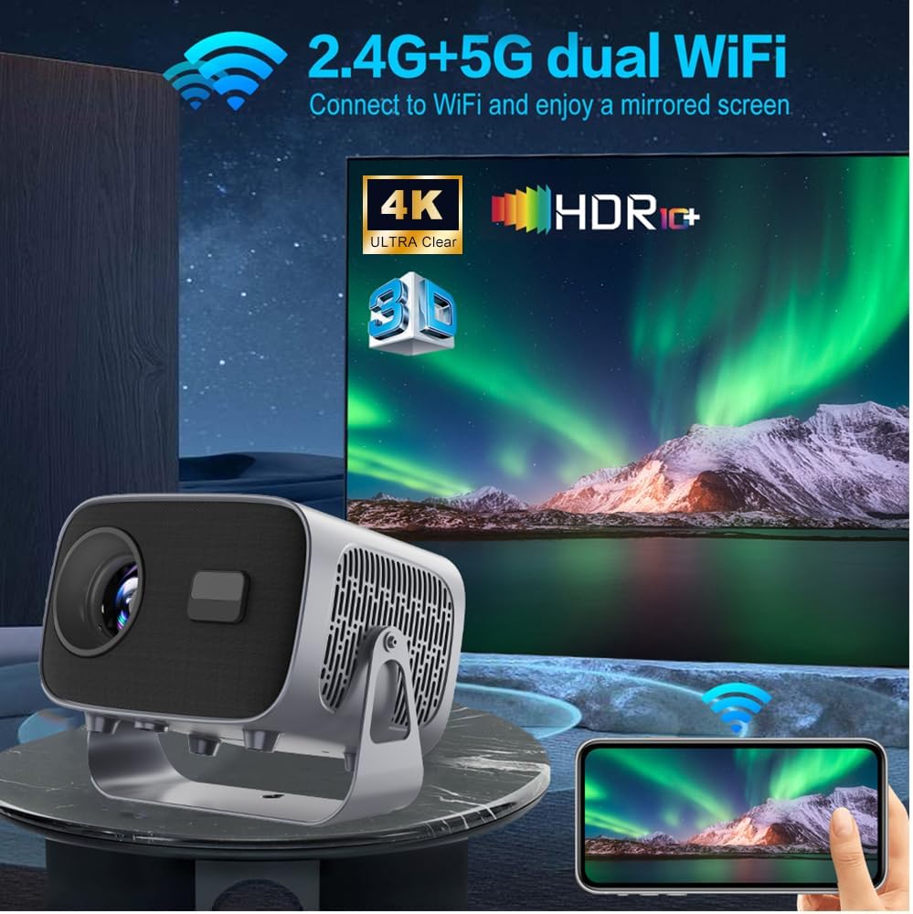 Projecteur Portable Android 11 Full HD 1080P WiFi 5G & Bluetooth
