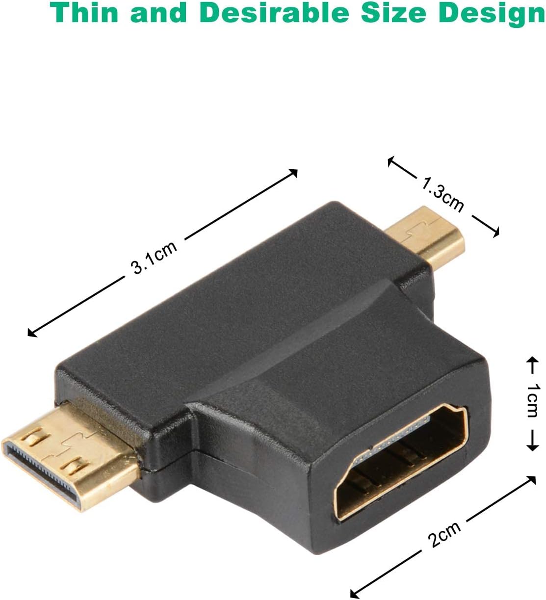 Adaptateur HDMI 2-en-1 Mini/Micro vers HDMI Femelle
