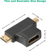 Adaptateur HDMI 2-en-1 Mini/Micro vers HDMI Femelle