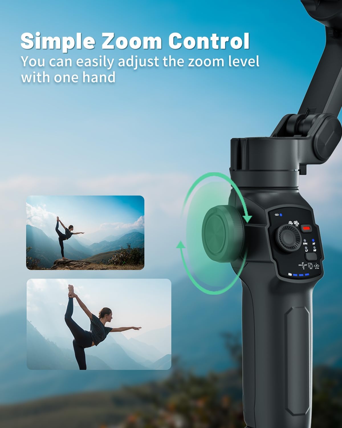 Stabilisateur L9 3 Axes avec Lumière LED et Suivi Automatique