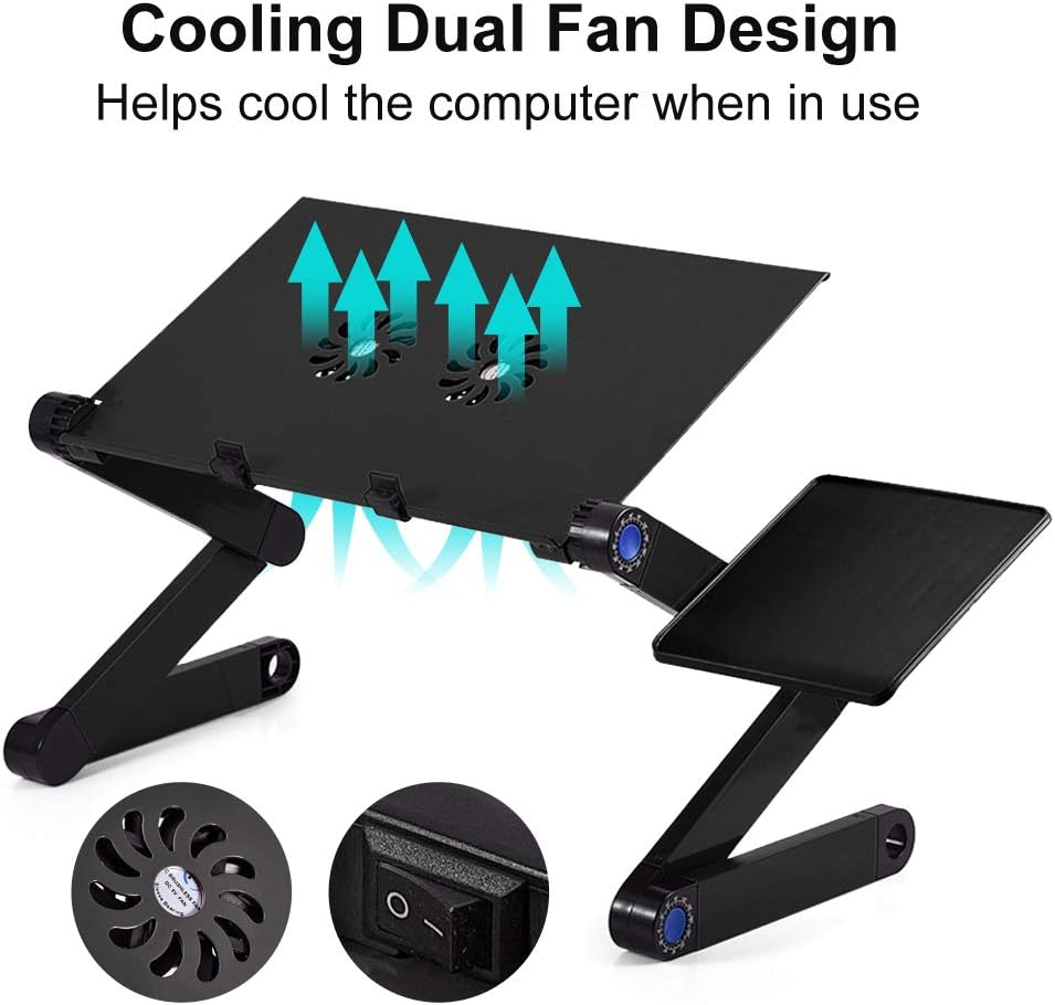 Table Pliable en Aluminium pour Ordinateur avec Ventilation