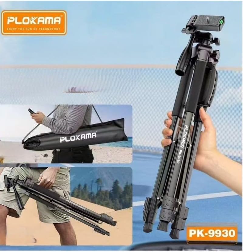 Trépied Léger Plokama PK-9930 – Hauteur 150 cm + Télécommande Bluetooth