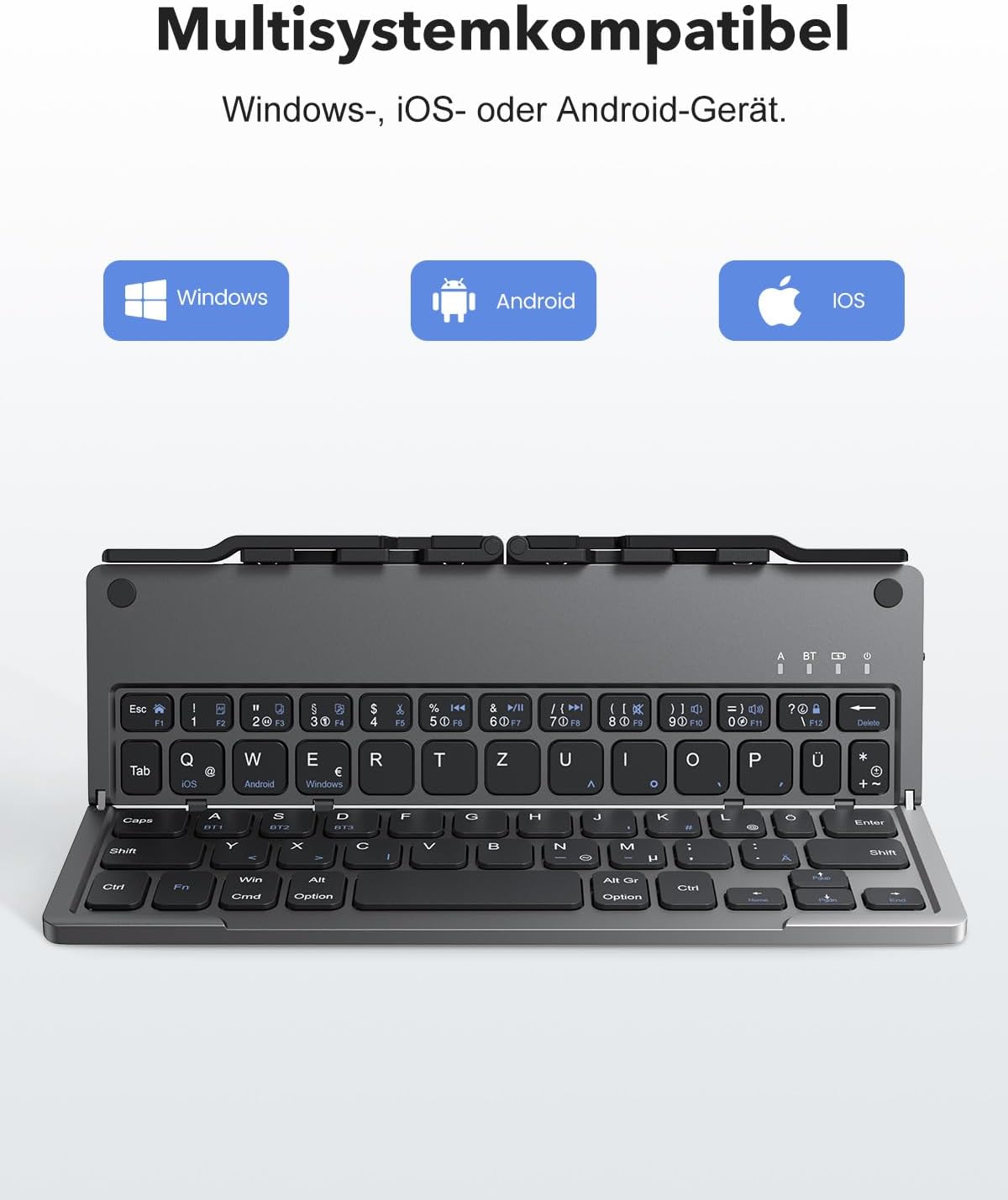 Clavier Bluetooth Pliable TECURS avec Support iOS Android Windows