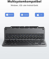 Clavier Bluetooth Pliable TECURS avec Support iOS Android Windows