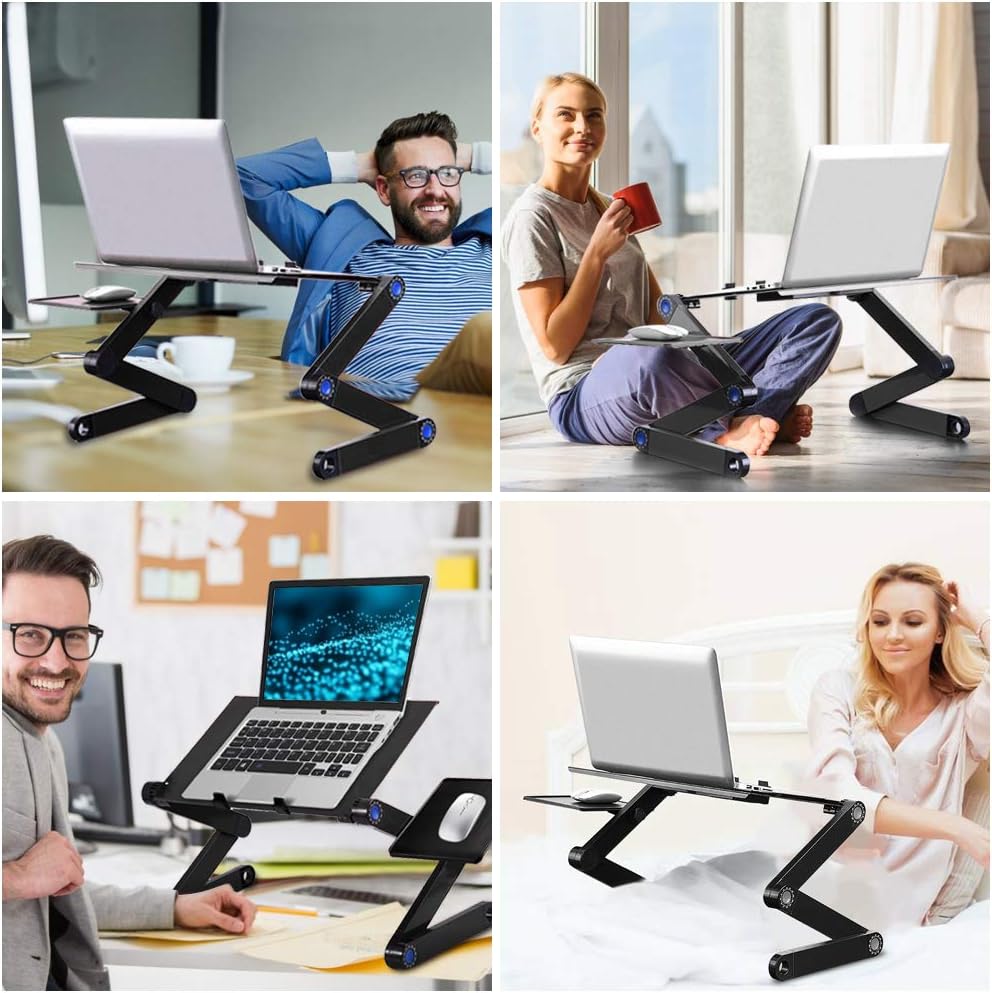 Table Pliable en Aluminium pour Ordinateur avec Ventilation