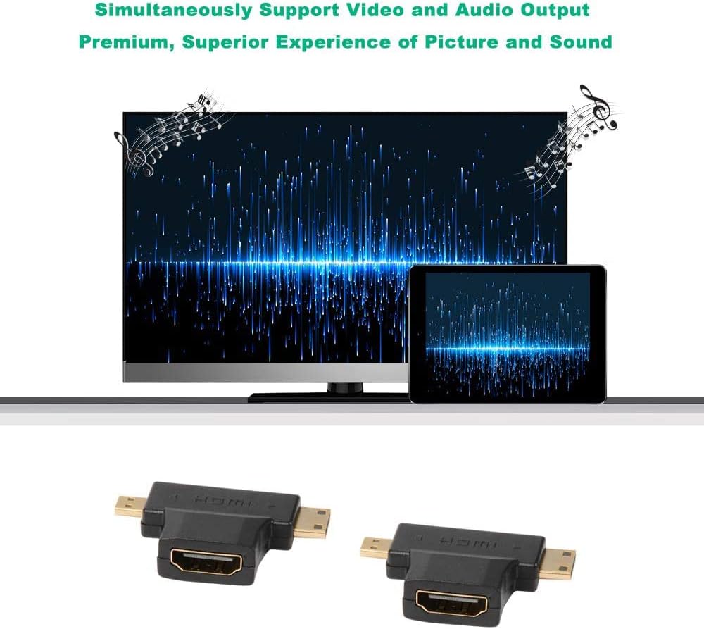 Adaptateur HDMI 2-en-1 Mini/Micro vers HDMI Femelle