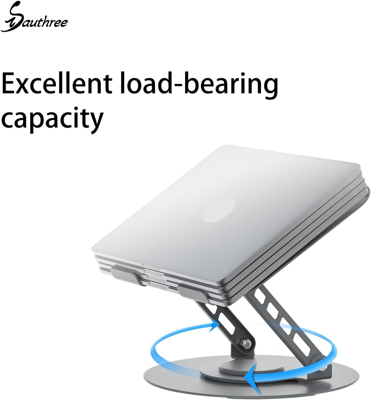 دعم دوار 360° للابتوب/آيباد 10-17.3" - مريح وقابل للطي باللون الأسود