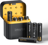 imuto 8 Piles Rechargeables AA & AAA 1300/3000mWh avec Chargeur