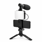 Kit vidéo smartphone avec micro, lumière LED RGB et trépied