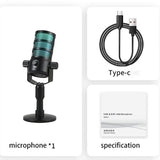 Microphone RGB PDO Réduction de Bruit USB Type-C Streaming