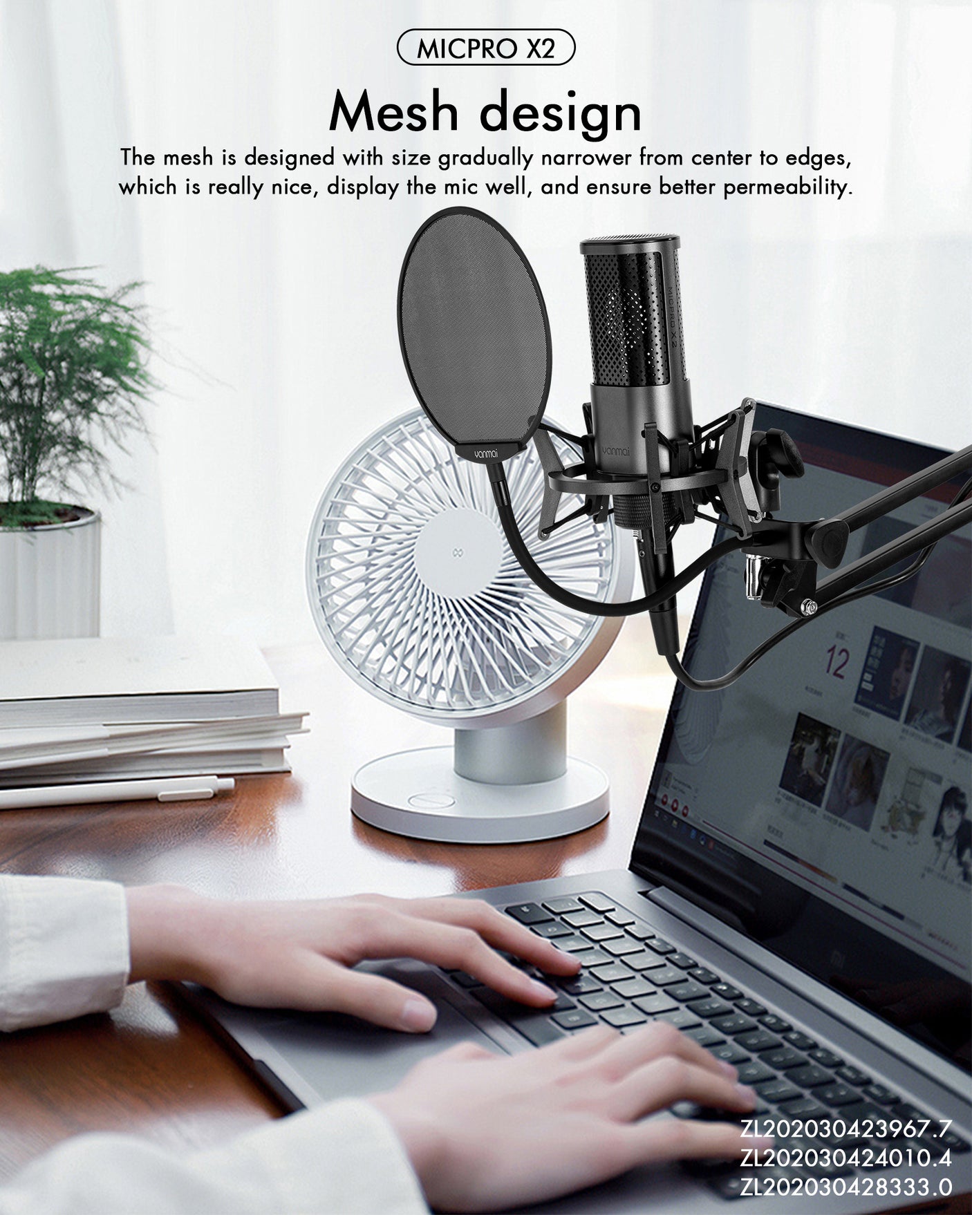 Microphone Studio Yanmai X2 MICPRO Condensateur 3.5mm avec Kit Complet – Noir