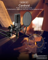 Microphone Studio Yanmai X2 MICPRO Condensateur 3.5mm avec Kit Complet – Noir