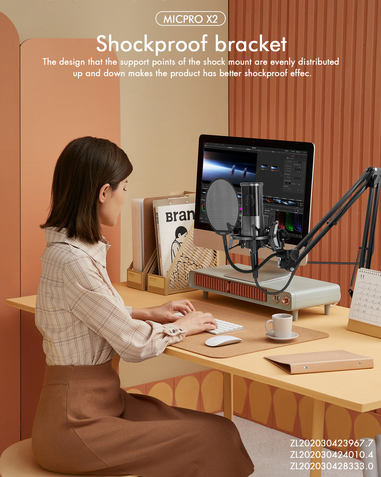 Microphone Studio Yanmai X2 MICPRO Condensateur 3.5mm avec Kit Complet – Noir