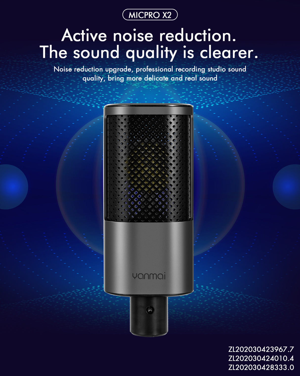 Microphone Studio Yanmai X2 MICPRO Condensateur 3.5mm avec Kit Complet – Noir