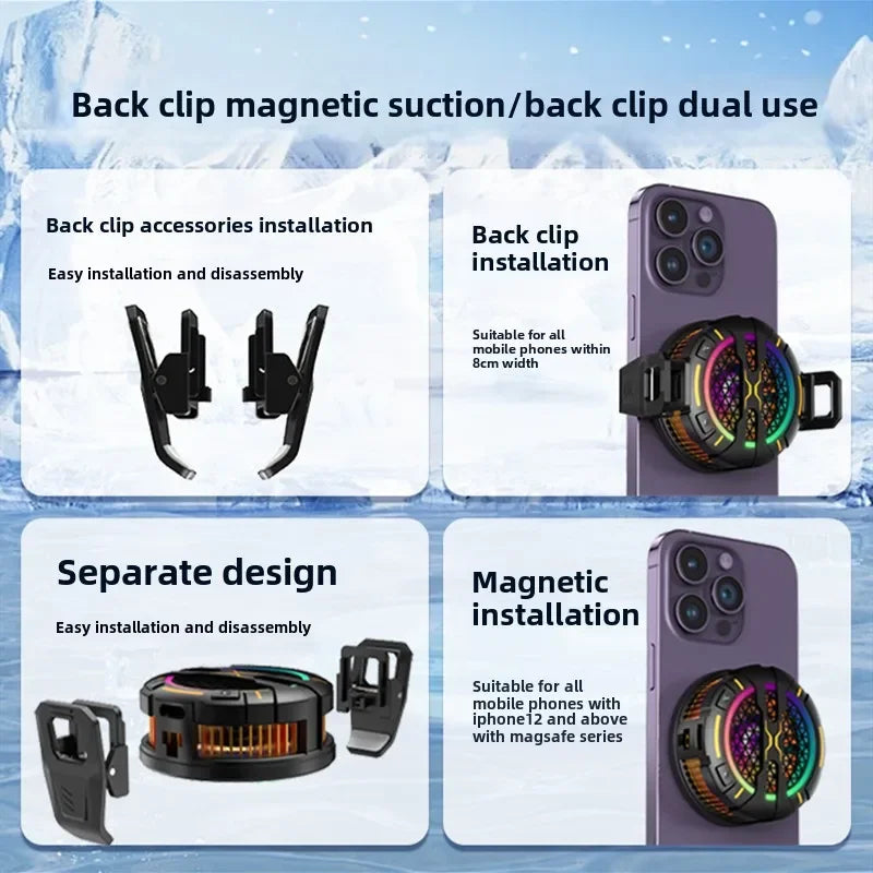 Refroidisseur de Téléphone Magnétique K15 – 15W avec Lumière RGB