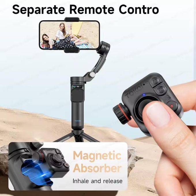 Gimbal Smartphone TOKQI M03 AI 3 Axes avec Micro et Suivi Visage