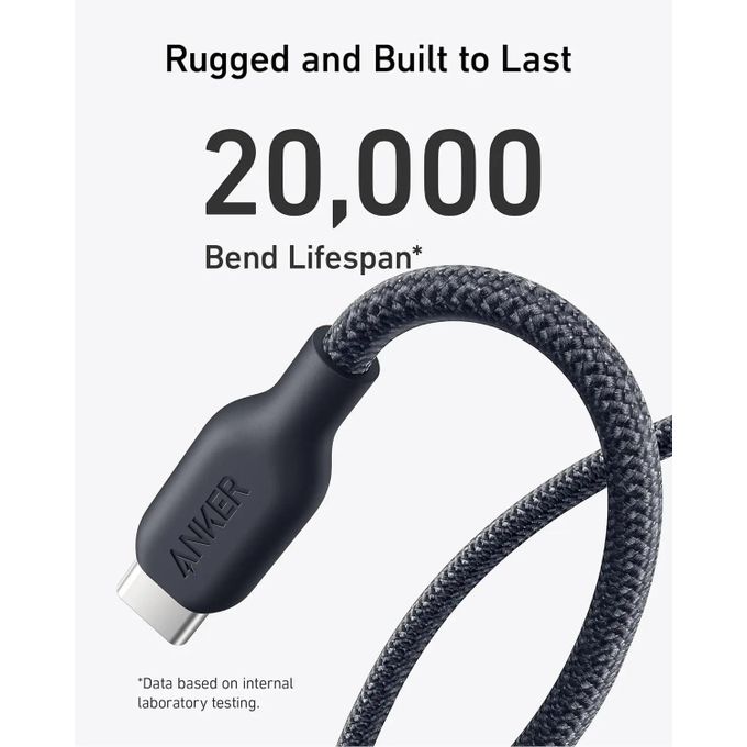 Câble Anker USB-C vers USB-C 240W Nylon Bio-Sourcé Ultra Résistant