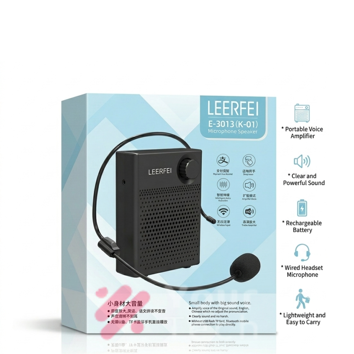 Leerfei E-3013 Haut-Parleur Bluetooth avec Microphone Portable