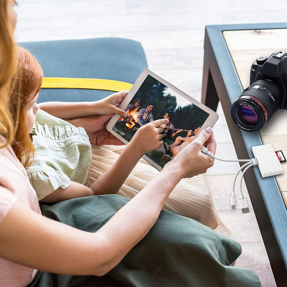 Hub USB 8 en 1 Lightning, USB-C et USB-A avec Lecteur SD