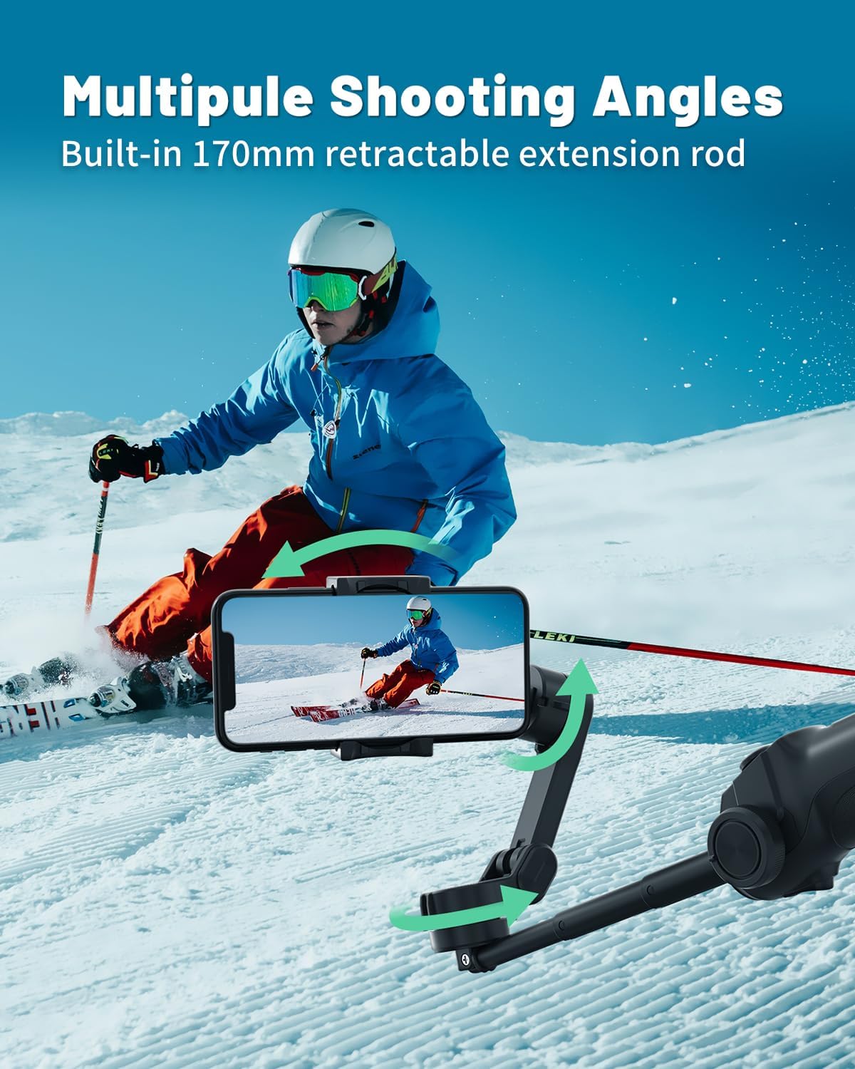 Stabilisateur L9 3 Axes avec Lumière LED et Suivi Automatique