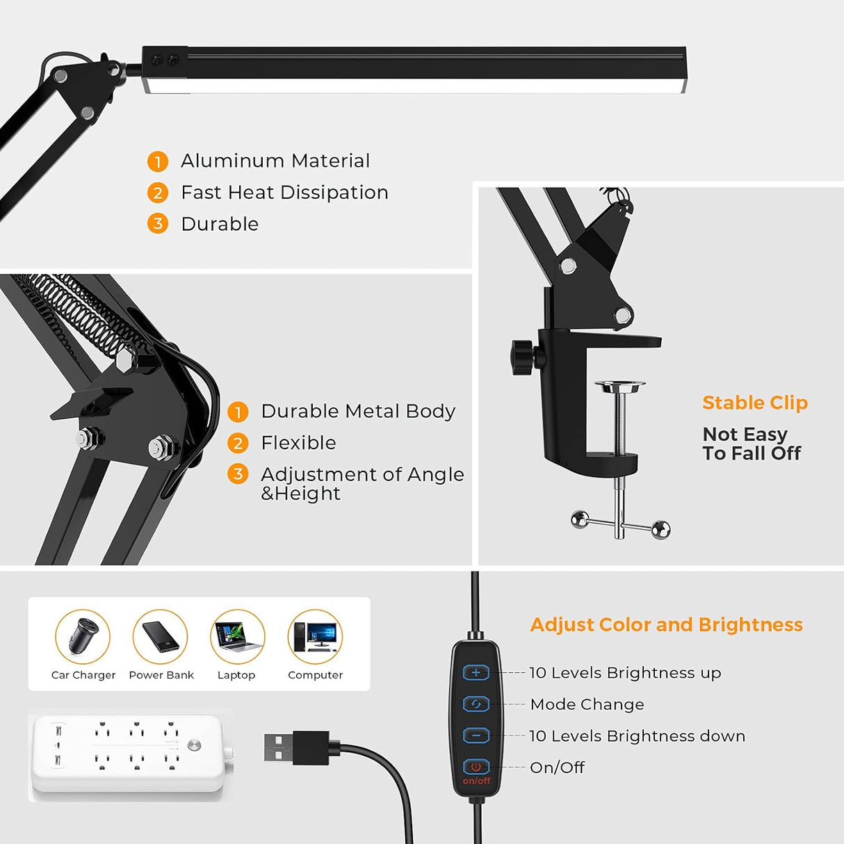 Lampe de Bureau LED – Éclairage Ergonomique et Réglable pour Bureau