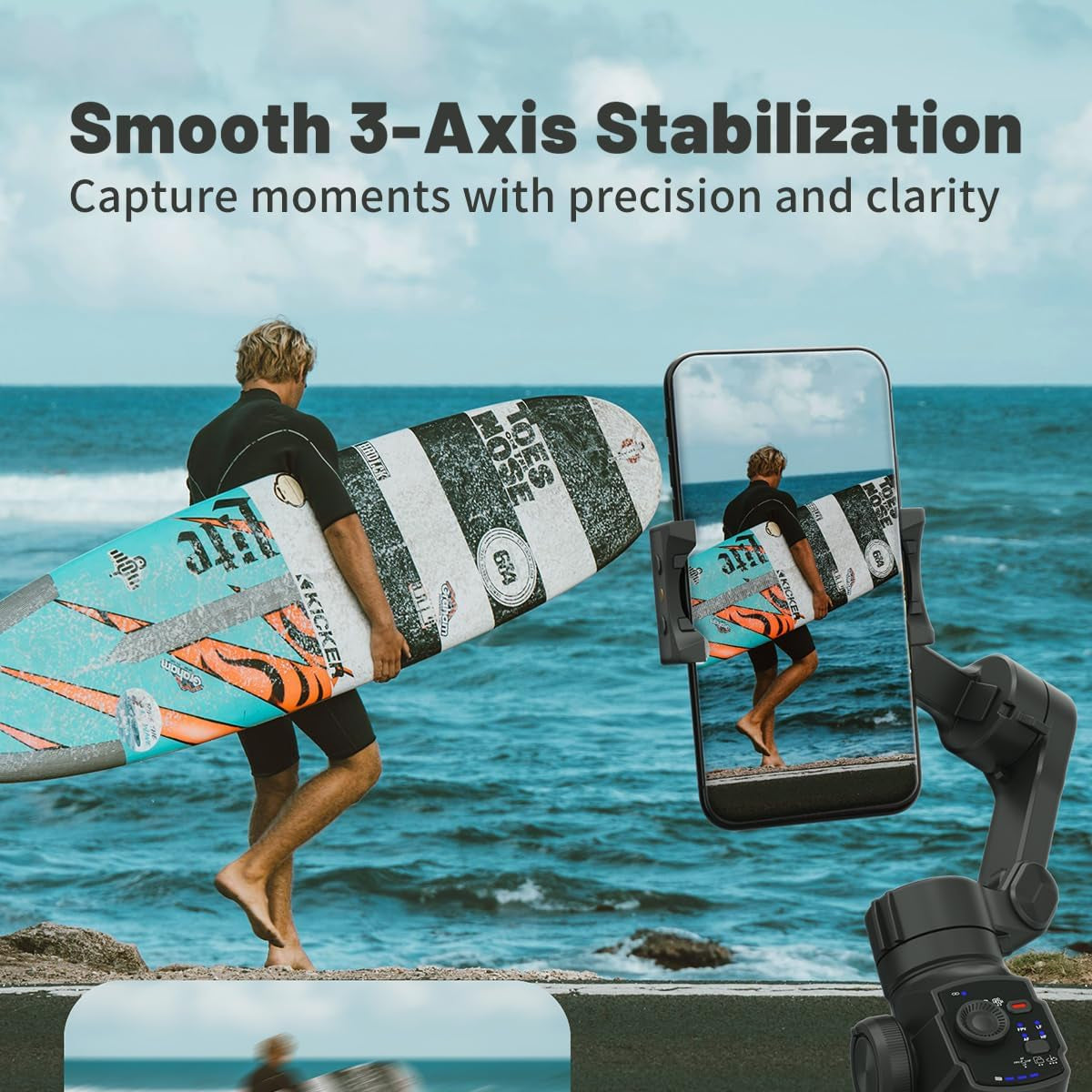 Stabilisateur L9 3 Axes avec Lumière LED et Suivi Automatique