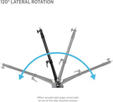 Bras mural extensible 180° pour ring light et éclairage studio