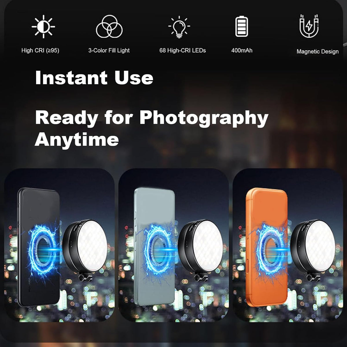 Lampe Selfie Magnétique Jmary FM-26R avec Miroir