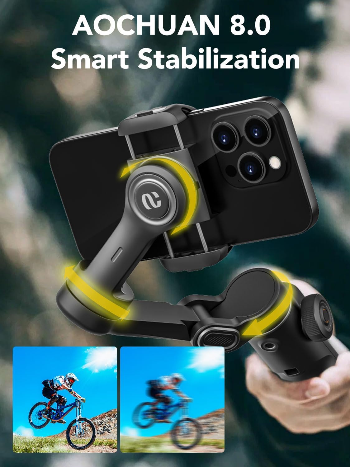 Aochuan Smart X2 Stabilisateur Smartphone 3 Axes avec Suivi IA