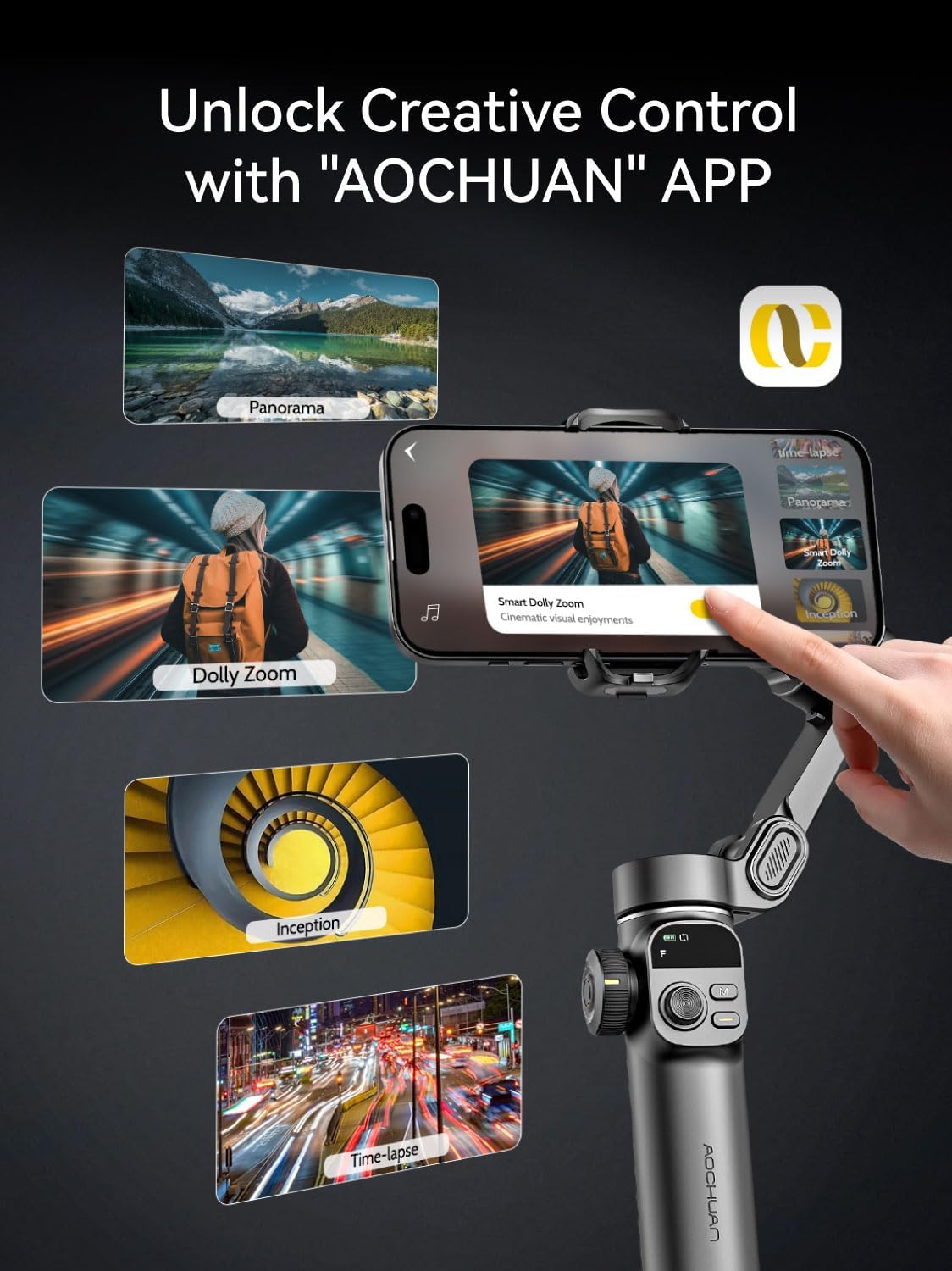 Aochuan Smart X2 Stabilisateur Smartphone 3 Axes avec Suivi IA