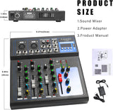 Table de Mixage 4 Canaux USB avec Alimentation Phantom 48V