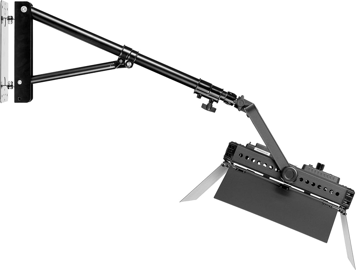 Bras mural extensible 180° pour ring light et éclairage studio
