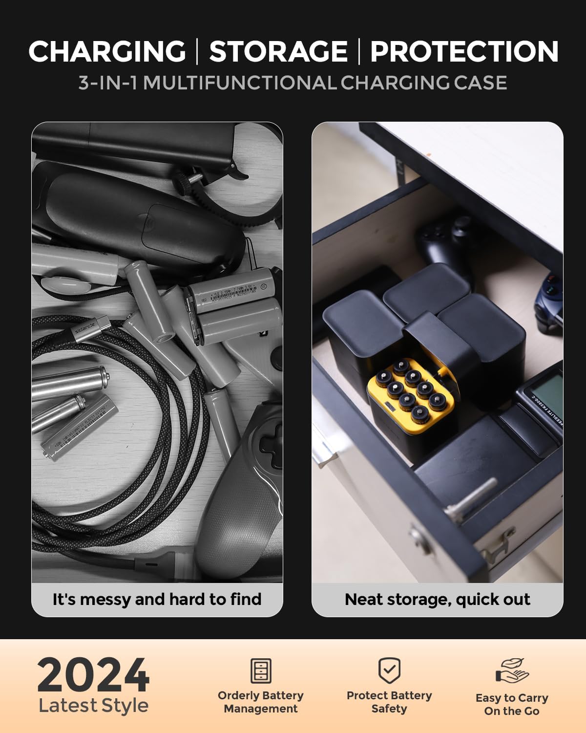 imuto 8 Piles Rechargeables AA & AAA 1300/3000mWh avec Chargeur