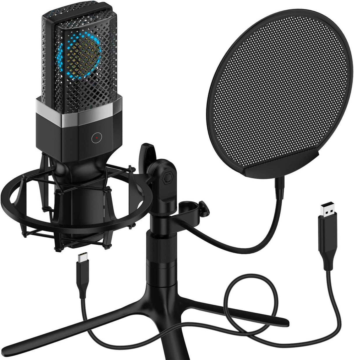 Microphone USB Yanmai X1 avec Support et Antichoc pour Enregistrement & Streaming