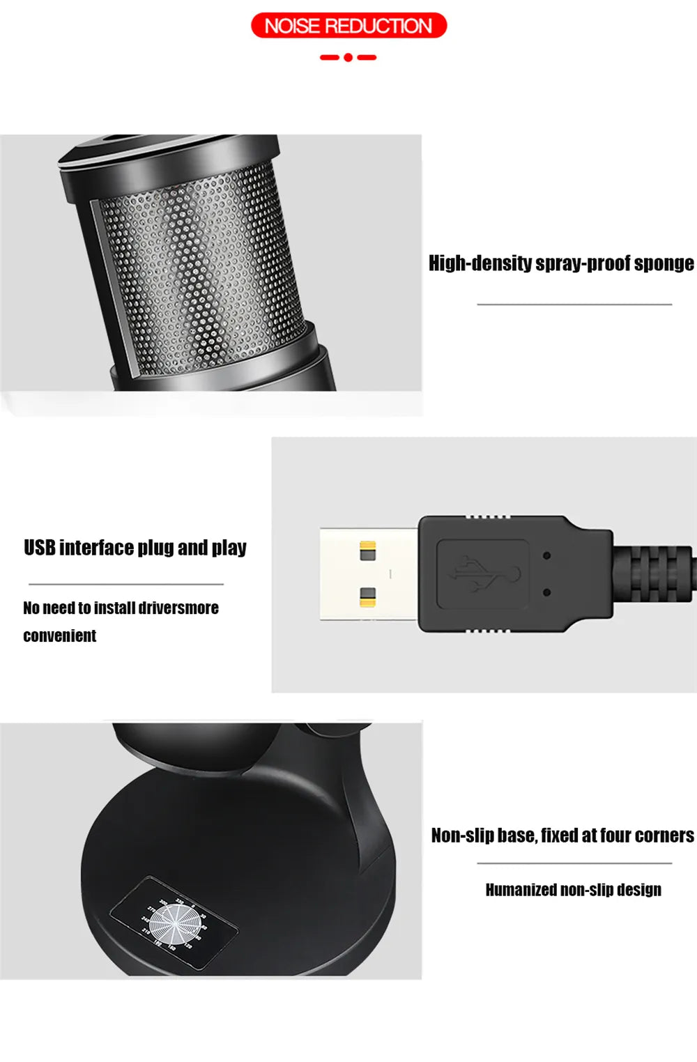 Microphone à condensateur USB Jmary PW9 avec éclairage RGB