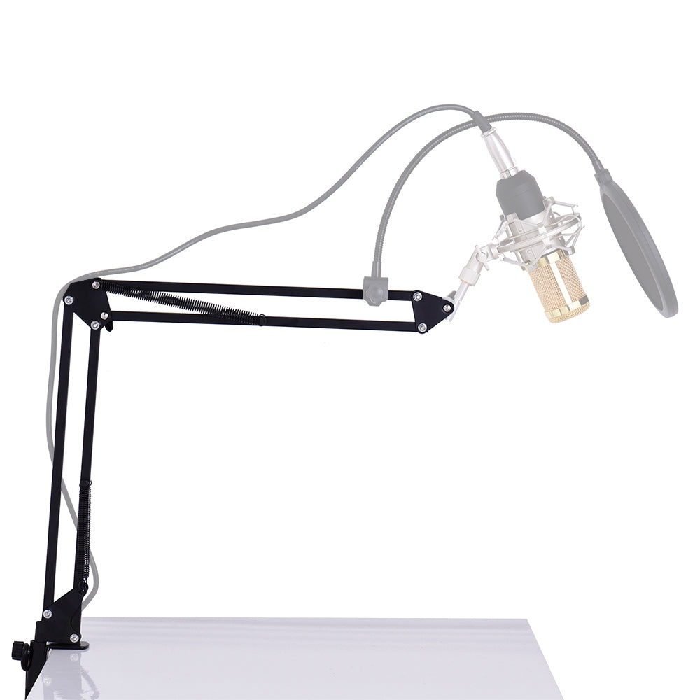 Support Microphone Réglable en Métal avec Pince de Table