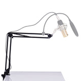 Support Microphone Réglable en Métal avec Pince de Table