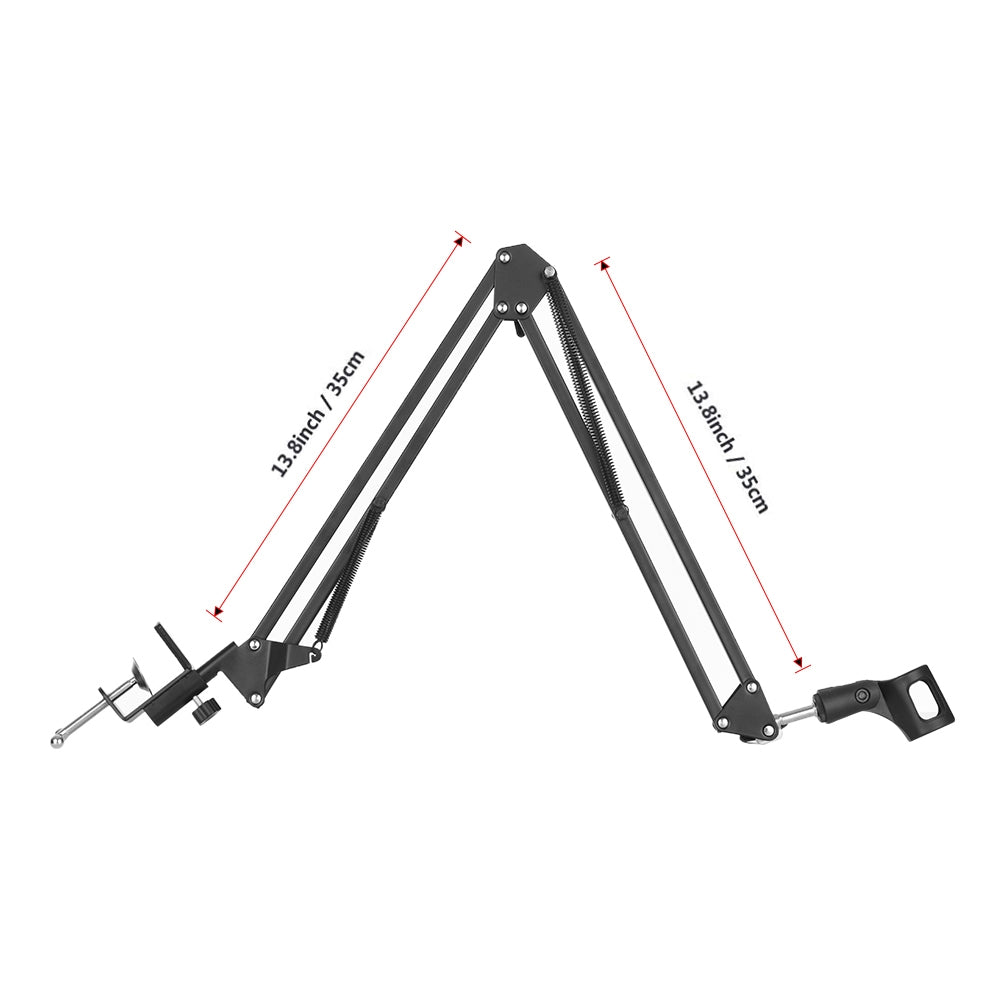 Support Microphone Réglable en Métal avec Pince de Table