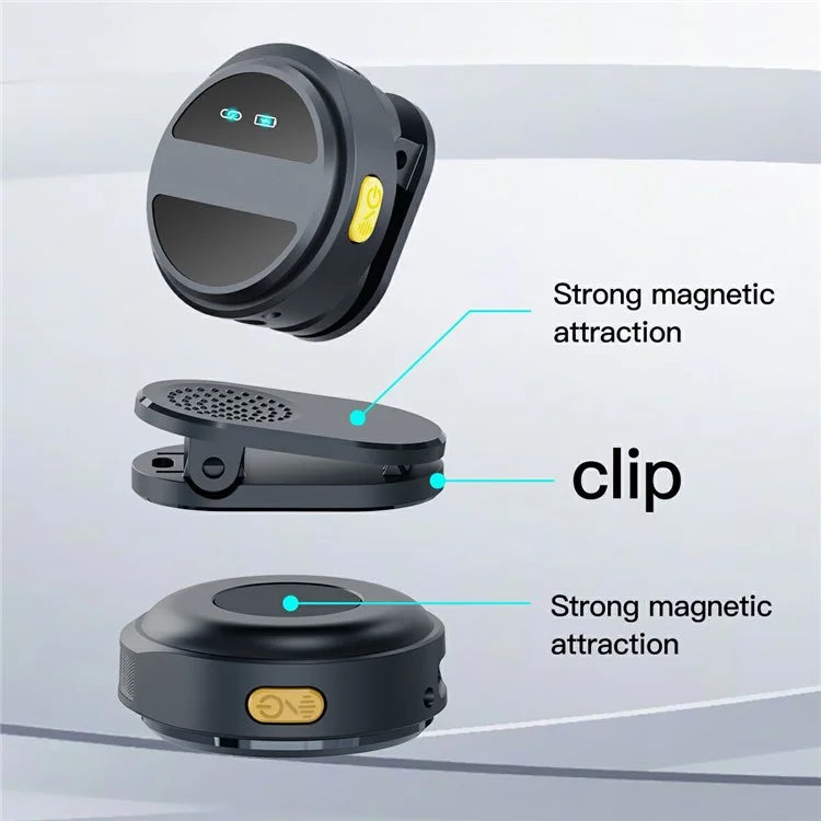 2 Microphones Lavalier Sans Fil Magnétique, Réduction Intelligente du Bruit 2.4G