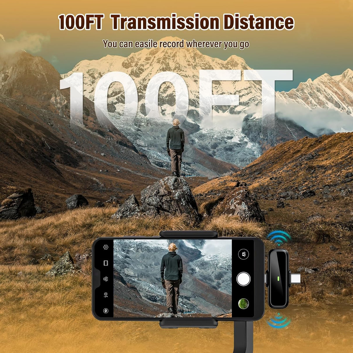 Micro Cravate Sans Fil  K50 2.4GHz (2 Émetteurs + 1 Récepteur + Boîtier de Charge) – 30m, 36H d’Autonomie – iPhone, Android, Caméra, PC