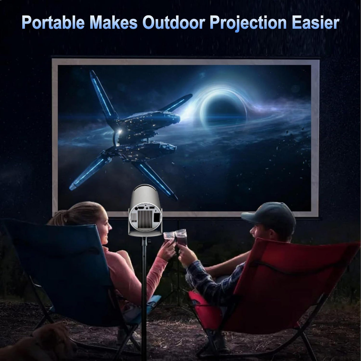 VidéoProjecteur Mini Portable 4K Ultra HD – Android 11, Netflix, WiFi 6 & Bluetooth 5.2