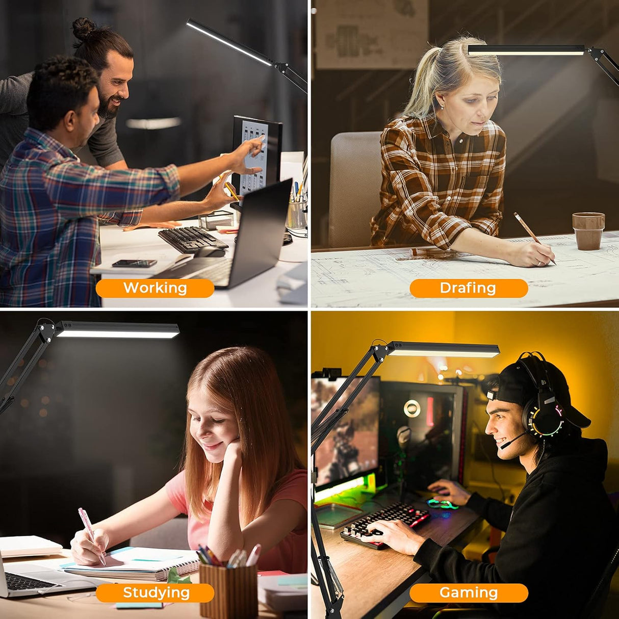 Lampe de Bureau LED – Éclairage Ergonomique et Réglable pour Bureau