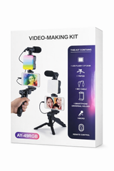 Kit vidéo smartphone avec micro, lumière LED RGB et trépied