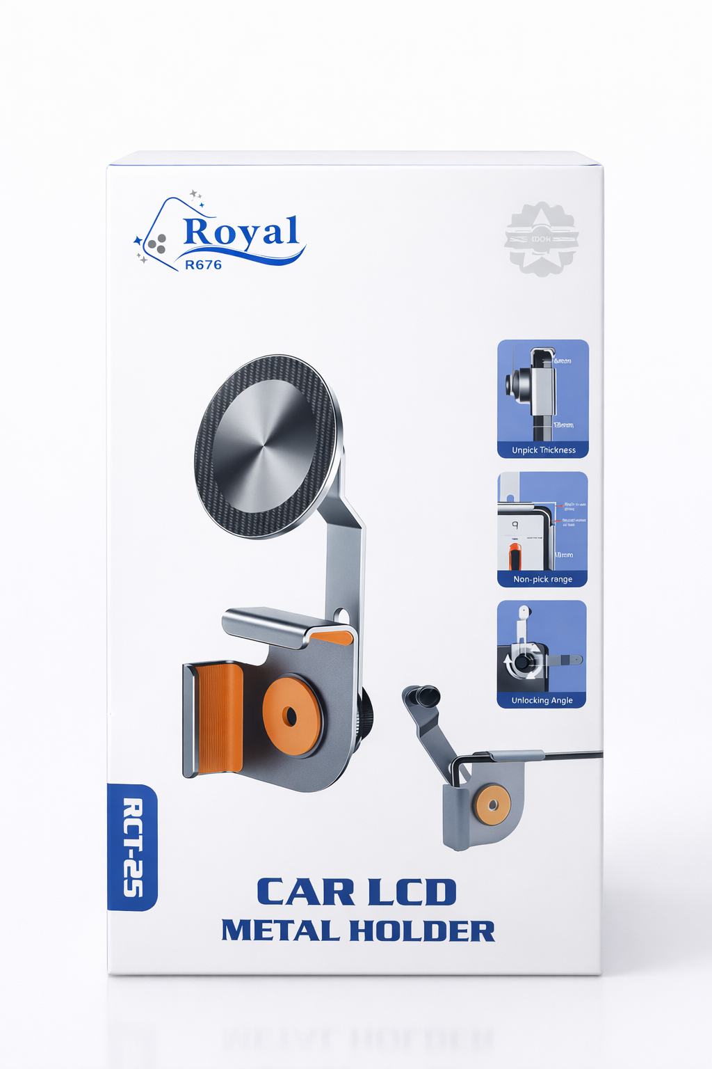 Support de Téléphone Métallique pour Écran de Voiture (Fixation sur écran LCD)