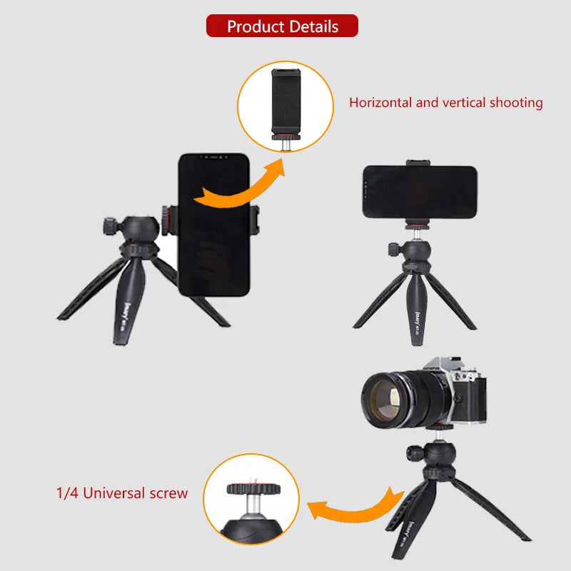 Mini Trépied MT-20 Compact 14 cm avec Rotule 1/4"