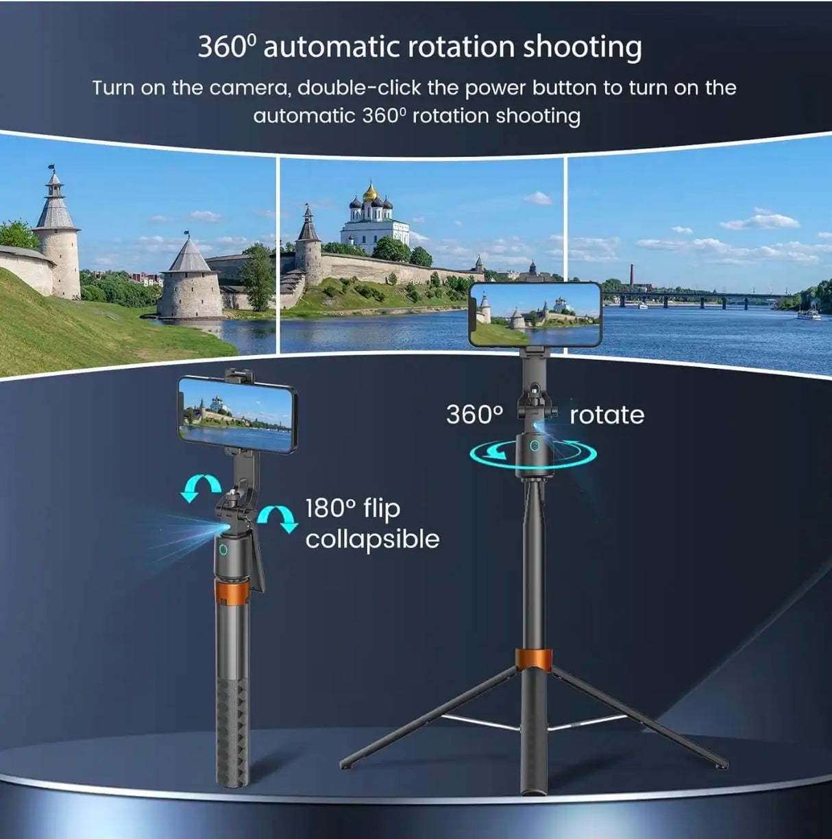 Perche Selfie Q13 Trépied AI 360° avec Télécommande