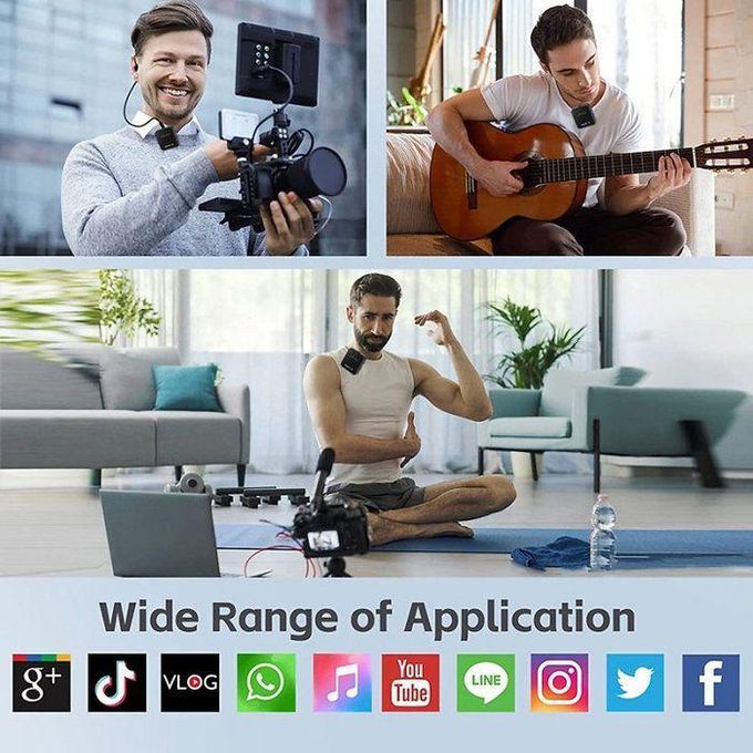 Microphone 2 en 1 sans fil Lavalier F15-2 – USB-C & Lightning