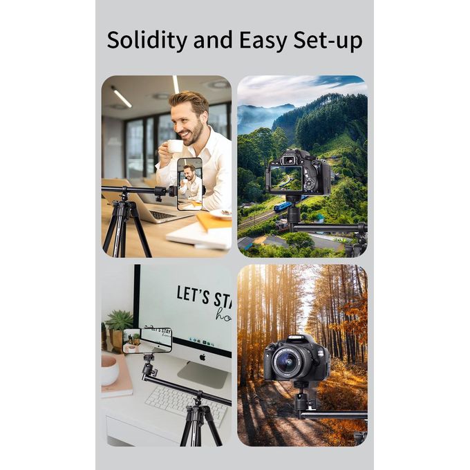 Trépied Jmary KP-2207 pour Smartphone et Caméra – 133 cm