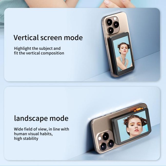 Écran Selfie MagSafe 4" Bluetooth pour Caméra Arrière